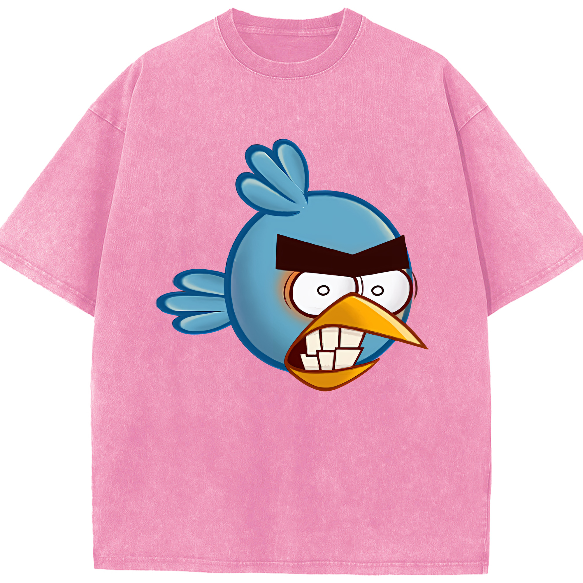（画像用） Angry Birds アングリーバード 綿100% ヴィンテージ風 半袖Tシャツ（フロントプリント）